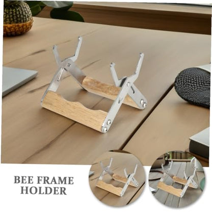 OSALADI 3pcs Beehive Frame Gripper Set for Beekeeping Ergonomic Wood and Metal Apiary Frame Holder Minimizing Disturbance During Hive Inspection