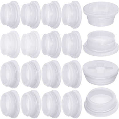 Bung Caps 2'' Fine and Coarse Thread with Gasket Poly Buttress Drum Bung Hole Cap for Most 15, 30 and 55 Gallon Plastic Drum (16 Pack)