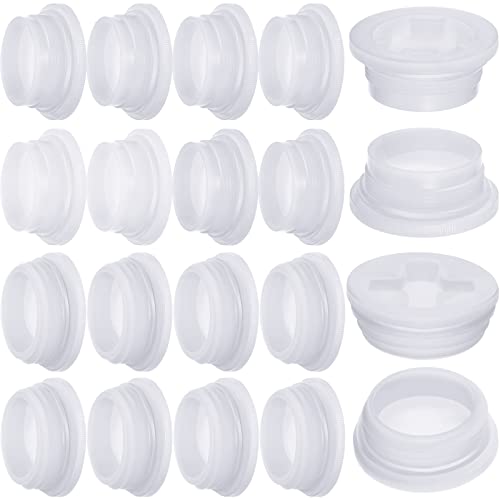 Bung Caps 2'' Fine and Coarse Thread with Gasket Poly Buttress Drum Bung Hole Cap for Most 15, 30 and 55 Gallon Plastic Drum (16 Pack)