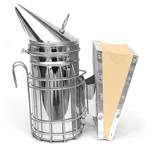 Stainless Steel Bee Hive Smoker with Heat Shield, Beekeeper Dedicated Smoked Bee Beekeeping Equipment (B) - color: B