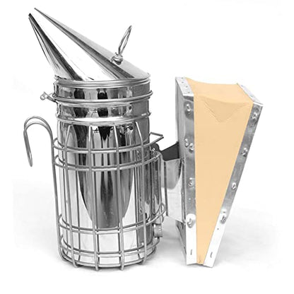 Stainless Steel Bee Hive Smoker with Heat Shield, Beekeeper Dedicated Smoked Bee Beekeeping Equipment (B) - color: B