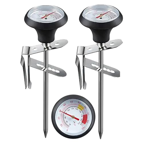 Milk Frothing Thermometer 2 Packs for Coffee Chocolate Cappuccino Frothy Milk Foam Stainless Steel Thermometer Latte Art Pen - color: Thermometer 2 Packs