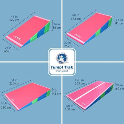 Tumbl Trak Folding Incline Mat - color: Bright Pastel, size: 24 in x 48 in x 14 in