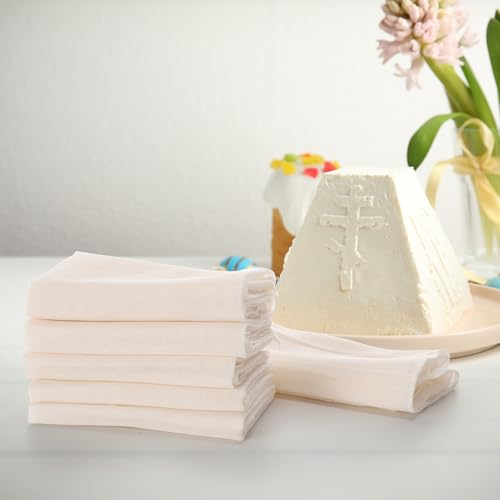 40 Pcs Cheesecloth for Straining Grade 100 Cheese Cloths Bulk 24 x 24 Inches and 20 x 20 Inches Hemmed Unbleached Cotton Muslin Cloth Reusable for Cooking Baking Juicing Cheese Making
