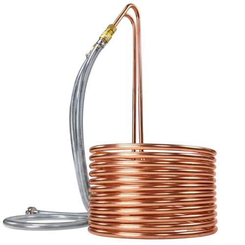 Coldbreak Wort Chiller – 25 Foot Food Grade Copper Tubing Coil – Water Chiller for Ice Bath Beer Brewing – Copper Knockout Immersion Beer Chiller – Home Brewing Equipment (Made in USA) - color: Copper, size: 25 Foot