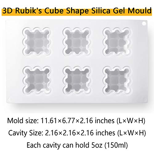 OCPO KITCHEN Bubble Silicone Baking Mold, Silicone Candle Mold, French Dessert Molds for Mousse Cake Pastry Chocolate Pudding Jelly Cheesecake Ice Cream, Cube Shape (6-Cavity) - style: Bubble (6-Cavity)