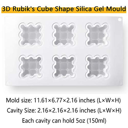 OCPO KITCHEN Bubble Silicone Baking Mold, Silicone Candle Mold, French Dessert Molds for Mousse Cake Pastry Chocolate Pudding Jelly Cheesecake Ice Cream, Cube Shape (6-Cavity) - style: Bubble (6-Cavity)