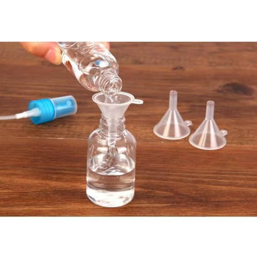 9 PCS Mini Funnels with 3 Droppers, Food Grade Clear Plastic Funnel with Wide Mouth for Essential Oil, Lotion, Perfume, Powder, Granule, 3 Sizes
