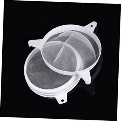 1PC Plastic Double Sieve Honey Filter Nylon Strainer for Beekeeping Impurity Removal Beekeeping Tool for Honey Processing White