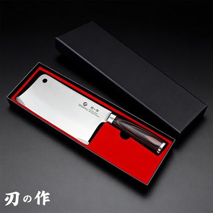 imarku Cleaver Knife 7 Inch Meat Cleaver, Japanese High Carbon Stainless Steel Butcher Knife with Ergonomic Handle, Ultra Sharp Chopping Knife, Kitchen Gadgets for Home/Restaurant, Dads Gifts - color: Light Black