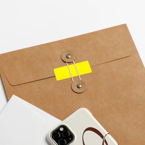 Yellow Rectangle Stickers 2 x 1 Inch Color Coding Labels Vinyl Roll Self-Adhesive Waterproof Removable 500 PCS - color: Yellow