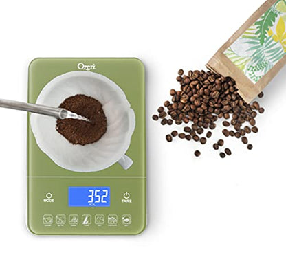 Ozeri Touch III Digital Kitchen Scale with Calorie Counter, 22 lbs (10 kg), Calla Green - color: Calla Green