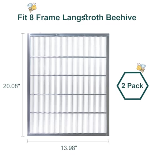Queen Excluder 8 Frame Bee Hive Queen Excluders Metal Queen Bee Excluder Beekeeping Queen Excluders for Beehive 2-Pack - size: 2 Pack 8 Frame