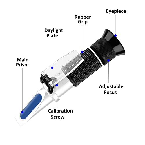 Antifreeze Refractometer in Fahrenheit 4 in 1 Antifreeze Tester Coolant Refractometer Ethylene Propylene Glycol Refractometer for Antifreeze System Diesel Exhaust Fluid, Battery Acid - color: 4-in-1 ℉ Antifreeze Refractometer