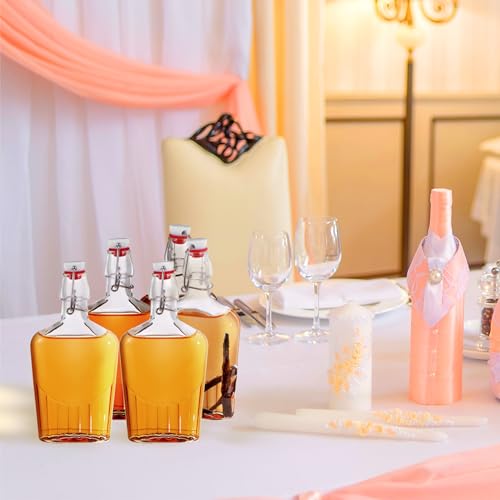 Jinei 12 Pcs Whisky Glass Flask Swing Top Glass Bottles Vanilla Extract Bottles Men Liquor Flask for Homemade Vanilla Extract, Lemoncello, Kombucha, Water Kefirm Apply Christmas Wedding Gifts (12 Oz) - size: 12 Ounces