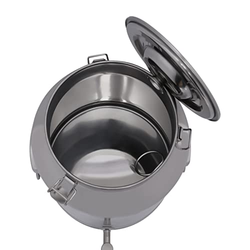 28L/7.4gal Milk Can with Spigot - 304 Stainless Steel Water Dispenser Food Storage Container for Liquid & Dry Goods, Wine Pail Bucket Metal Tote Jug for Kitchen, Farm - size: 28 liters (7.4 gallons)