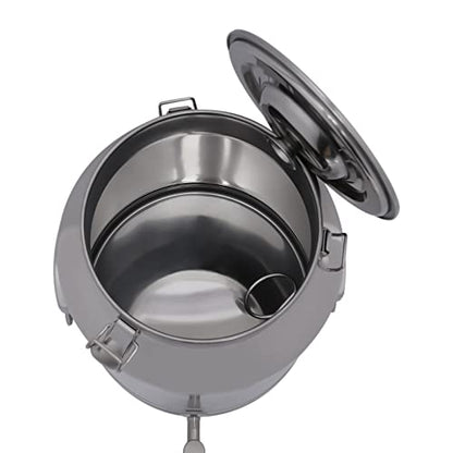 28L/7.4gal Milk Can with Spigot - 304 Stainless Steel Water Dispenser Food Storage Container for Liquid & Dry Goods, Wine Pail Bucket Metal Tote Jug for Kitchen, Farm - size: 28 liters (7.4 gallons)