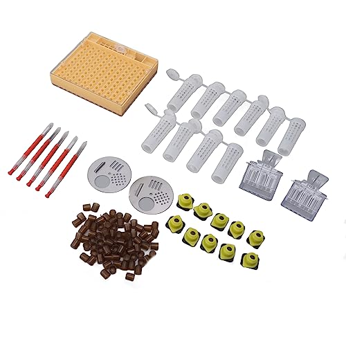 Plastic Queen Bee Rearing System, Queen Rearing Box for Beekeeping, 110 - Cell Grafting Kit with Queen Cups and Migration Tools, for Beekeepers Raising