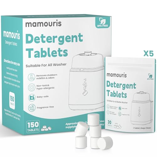 150PCS Official Detergent Cleaning Tablets: for Baby Brezza Grownsy Papablic Momfann Bottle Washer - Baby Bottle Washer Tablets for All Brands Bottles Washers Machines - size: 1 Count (Pack of 150)