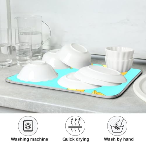 Qilmy Cheese Dish Drying Mat Absorbent Reversible Dish Drainer Pad Tableware Mat for Kitchen Counter Home Decoration, 16 x 18 Inch - size: 16 x 18 Inch
