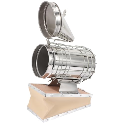 Happyyami Stainless Hive Smoker Beekeeping Tool with Protective Heat Shield for Driving Bees and Fumigation Beekeeping Equipment for Beginners