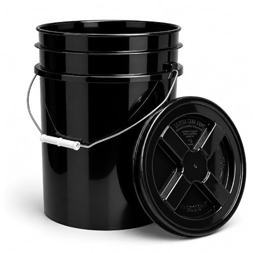 ePackageSupply 5 Gallon Bucket - Food Grade w/Lid BPA-Free, Black/Black, 1 | Airtight Gamma Seal Screw-On Lid, Heavy-Duty 90 Mil HDPE Plastic, Food Safe and Durable Container, Bulk Storage, Made in USA - color: Black/Black, size: 1 Pack
