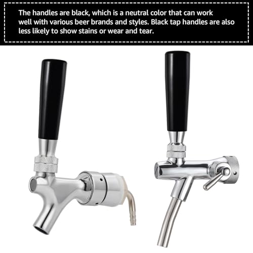 12 PCS Black Plastic Beer Tap Handle - Short Keg Handle for Bar Draft Kegerator Faucet, Fits Standard American Thread - size: 12pcs