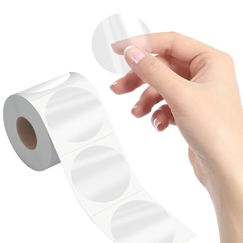 1000 PCS Round Clear Seal Stickers, Transparent Envelope Mail Wafer Seal Self Adhesive Package Circle Label Dots with Perforation Line for Envelopes, Boxes and Gift Packaging (2” in Diameter) - size: 2 inch-1000