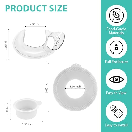 Pouring Shield and Mixer Bowl Cover (for Stainless Steel Bowls Only) Compatible with Kitchenaid 4.5-5QT Tilt Head, Splatter Guard Lids for Stainless Steel Mixer Bowl, Not for Bowl Lift - size: For 4.5-5QT Mixer