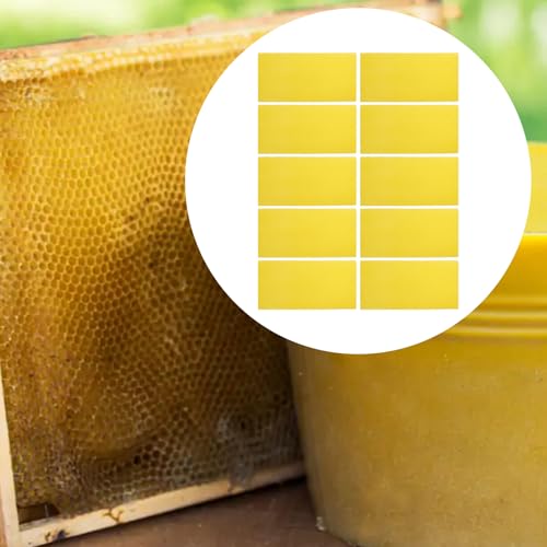 Saihisday 10Pcs Beehive Foundation 8-1/2-Inch Wax Coated Foundation Sheet Deep Bee Hive Beeswax Waxed Foundations Bee Waxed Sheets for Bee Frame