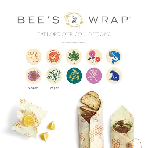 Bee's Wrap Beeswax Wraps for Food - 3 Pack of Medium Beeswax Wraps - Plastic Free Made in USA Reusable Natural Food Wrap - Honeycomb Print - style: Honeycomb Medium 3 Pack