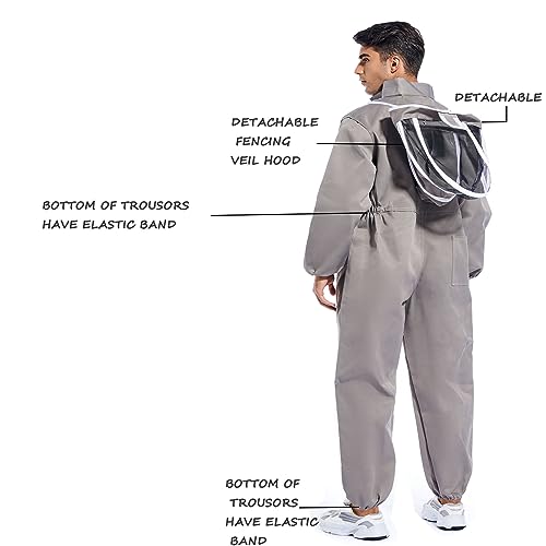 ANDES Men Women Sting Proof, Polycotton Beekeeping Suit Beekeeper Costume - size: XL