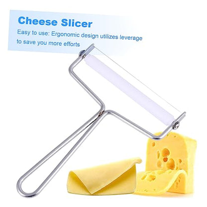 Cabilock 6 Pcs Butter Scraper Steel Cheese Scraper Wire Cheese Cutter Butter Churner Cream Knife Wire Cutters Food Scraper Cheese Slicer Wire Cheese Wire Cheese It Bread Making Tool Silver - color: Silverx3pcs, size: 14.5X10.5 CMx3pcs