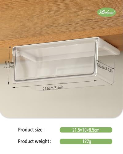 BALUCA Small Clear Stackable Storage Drawers – 33° Angled Acrylic Makeup Organizer for Vanity, Undersink & Kitchen Cabinets | Multi-Purpose Plastic Storage Bins & Drawer Organizer Bins (Large) - size: Large
