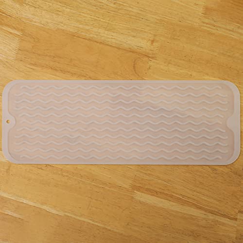 MicoYang Silicone Dish Drying Mat for Multiple Usage,Easy clean,Eco-friendly,Heat-resistant Silicone Mat for Kitchen Counter,Sink,Bar,Bottle,or Cup Translucent M 17 inches x 6 inches - color: Translucent, size: 17"L x 6"W