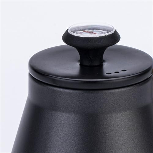 1.2L Stainless Steel Drip Coffee Kettles with Integrated Thermometers and Ergonomic Handle for Brewing Modern Design Kettles - color: Flower Rock Grey