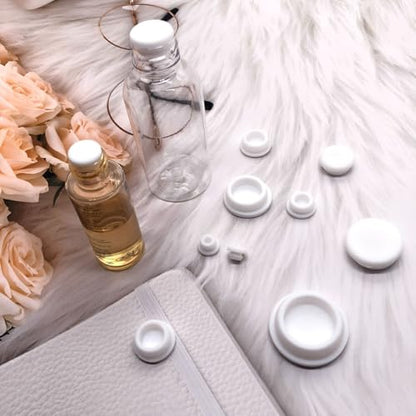 80PCS Silicone Hole Plugs Kit - 7 Sizes (1/4" 5/16" 3/8" 1/2" 3/16" 3/4" 1") - Snap Locking Round Hole Plugs Grommets for Automotive Hole Caps Drain Plugs Bottle Stoppers, Furniture etc. (White) - color: White