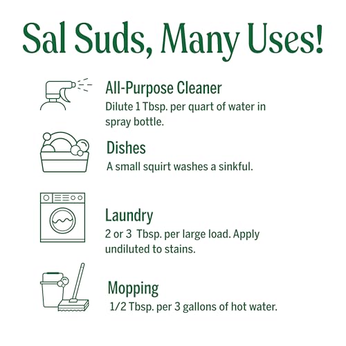 Dr. Bronner's Sal Suds Biodegradable Cleaner (Fir & Spruce, 1 Gallon) – All-Purpose Pine Mop Soap & Detergent for Floors, Multi-Purpose Household Formula, Dish Degreaser & Laundry Use - size: 128 Fl Oz (Pack of 1)