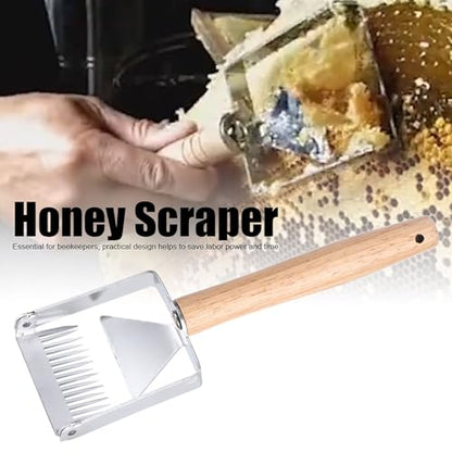 Tyenaza Honey Fork, Honey Scraper Multifunction Beehive Uncapping Fork Honey Shovel Beekeeping Knife Tool