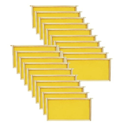 Deep Brood Beehive Frames with Wax Foundations 20 Pack Beeswax Coated Foundations 9-1/8-Inch Beekeeping Supplies - size: 20 Pack Deep Brood Beehive Frames