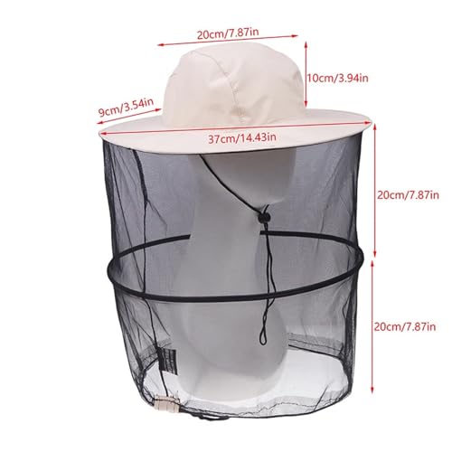 Beekeeping Hat 2pcs Beekeeping Hat with Hidden Net Mesh Repellent Bee Protection Men Women Outdoor Sunscreen Fishing Cap(Beige) - color: Beige