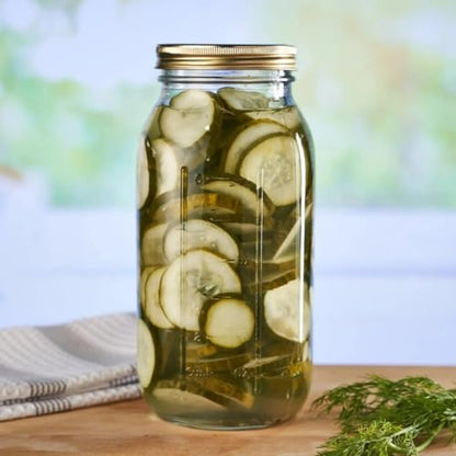 Wide Mouth Half Gallon Mason Jars, 64 oz, Glass, 6-Pack, with Lids and Rings, for Canning and Pantry Storage