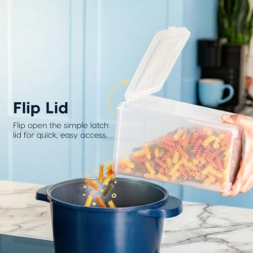 IRIS USA Food Storage Containers with Flip-Top Lid, 3.9 Qt - 4 Pack, Clear Stackable Food Containers for Kitchen & Pantry Organization, BPA-Free, Food Grade Plastic For Flour, Sugar, Dry Food, Grain - size: Food Grade Large - 4 Pack