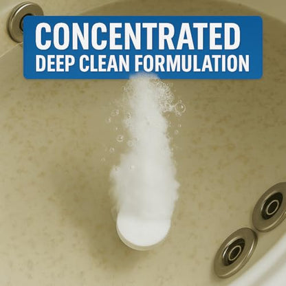 Jetted Tub Cleaner Bathtub Tabs - 12 ACTIVE Cleaning Tablets, Compatible with Whirlpool & Spa Bath System, Jets, Whirl Tubs, Professional Septic Safe Bath Jet Scale and Residue Remover - 1 Year Supply - style: 12 Tablets