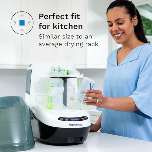Baby Brezza Baby Bottle Washer Pro - Clinically Proven Better Cleaning - Washer, Sterilizer + Dryer In One Appliance for Essentials like Bottles + Pump Parts – Machine Replaces Brushes + Racks - style: Baby Bottle Washer