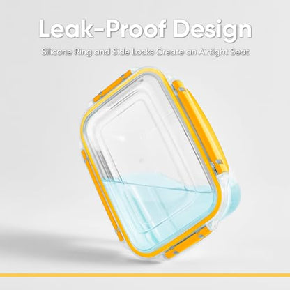 Superio Lock and Fresh Airtight Food Storage Containers with Lids for Kitchen Pantry Organization, BPA Free, Lunch, and Meal Prep Plastic Containers, 80 oz. Rectangular Sealed Container, Yellow - color: Yellow