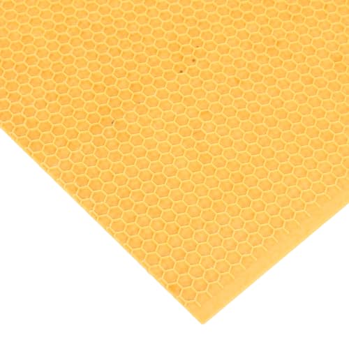 KICHOUSE 4pcs Beeswax Honeycomb Sheets - Beekeeping Wax Coated Sheets for Frames Beehive, Waxed Plastic Foundation Pieces, Furniture Care Supplies, 16.7x8.4in, Yellow - color: Yellow