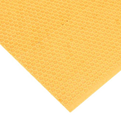 KICHOUSE 4pcs Beeswax Honeycomb Sheets - Beekeeping Wax Coated Sheets for Frames Beehive, Waxed Plastic Foundation Pieces, Furniture Care Supplies, 16.7x8.4in, Yellow - color: Yellow