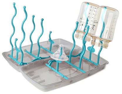 Collapsible Baby Bottle Drying Rack, Bottle Dryer Holder for Bottles, Teats, Cups, Pump Parts and Accessories (Blue) - color: Blue