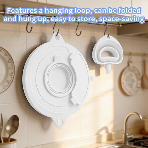 Silicone Bowl Cover with Flour Funnel for Kitchen Aid Mixer, Kitchenaid Bowl Cover for KitchenAid 4.5-5 Qt, Foldable Kitchen Funnel and Silicone Cup,Dishwasher Secure,White - color: White